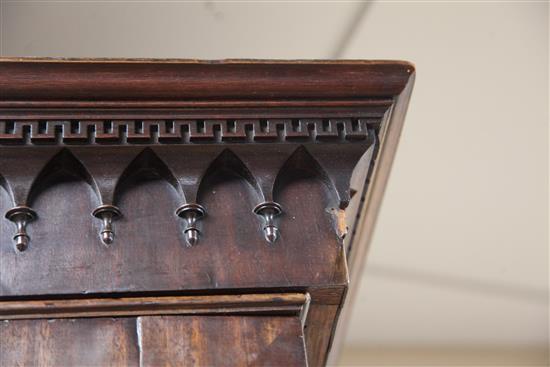 A George III mahogany linen press, H.7ft 3in.